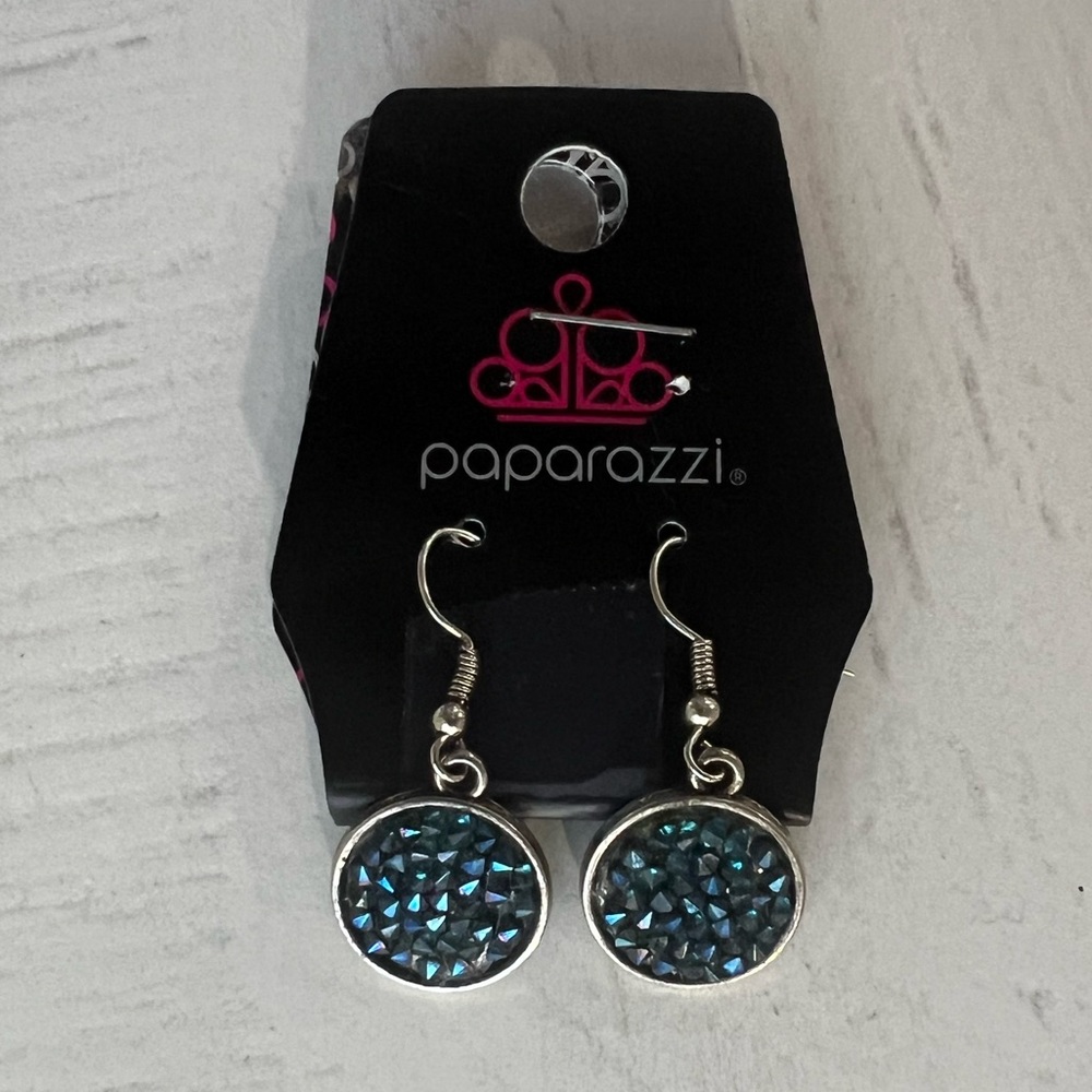 Paparazzi blue bead earrings